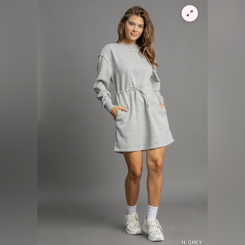 UMGEE WOMENS S‎ CLOUD COMFORT BUTTERY GRAY SUPER SOFT MINI DRESS